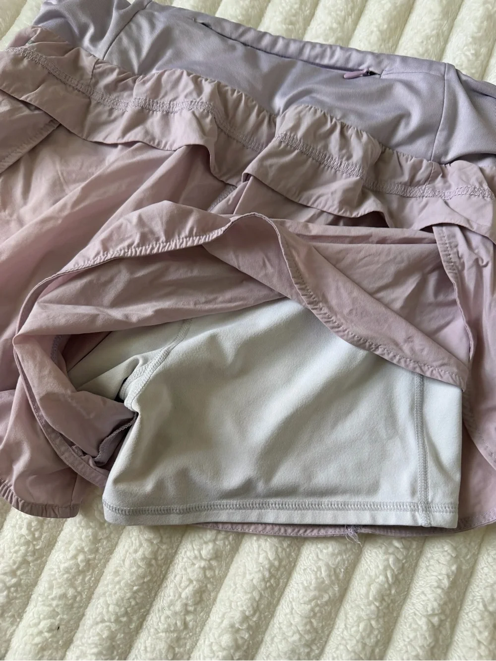 Fabletics Lavender Athletic Fold-Over Waist Shorts